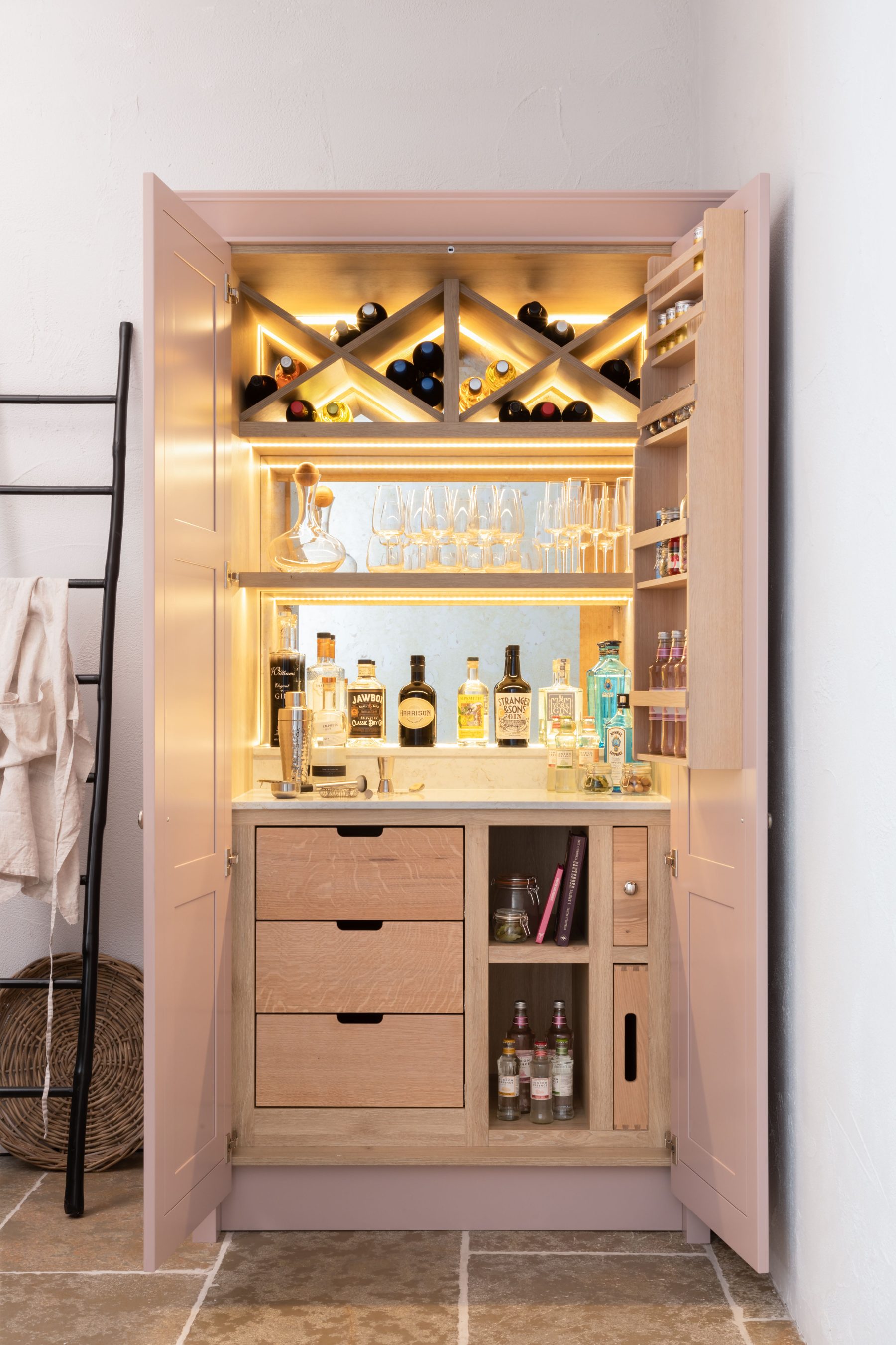 Bespoke fitted gin and drinks cabinet