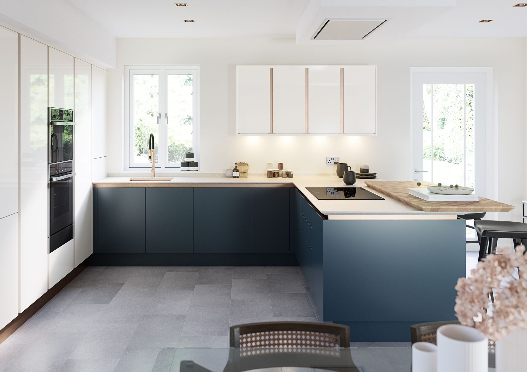 Contemporary handleless kitchen by Limitless Kitchens & Furniture